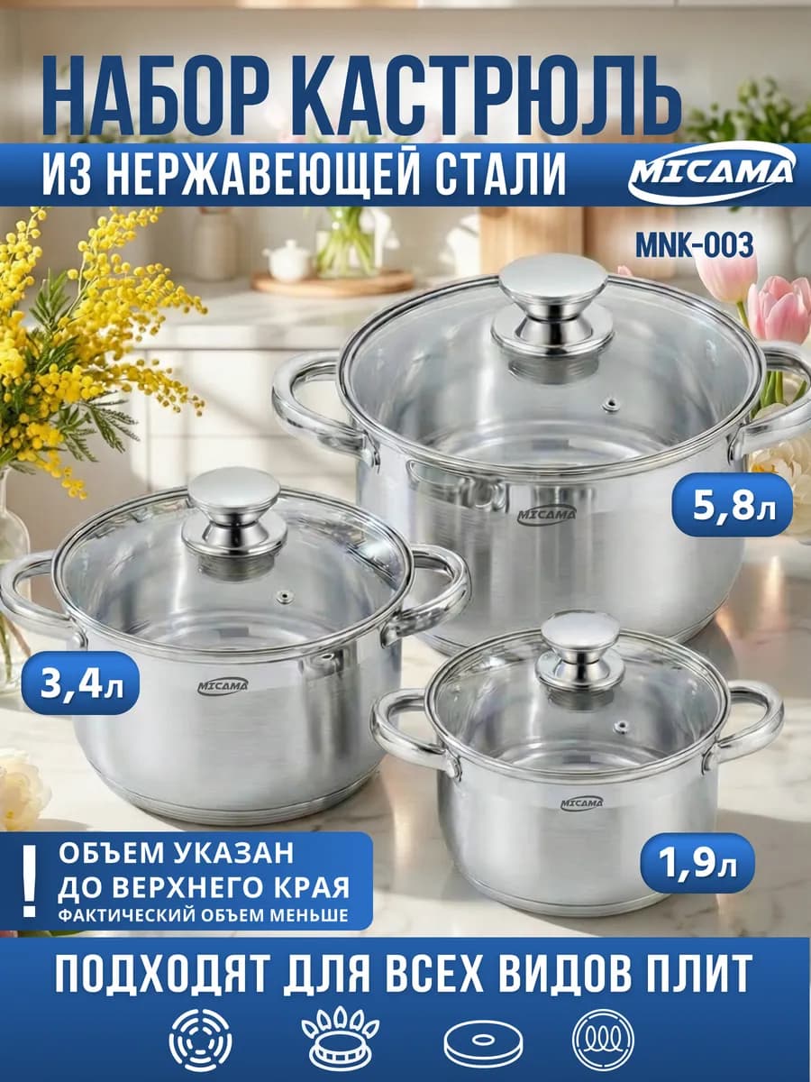 Набор кастрюль из нержавеющей стали