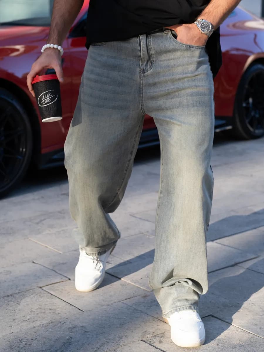 Джинсы широкие багги трубы - фото 1