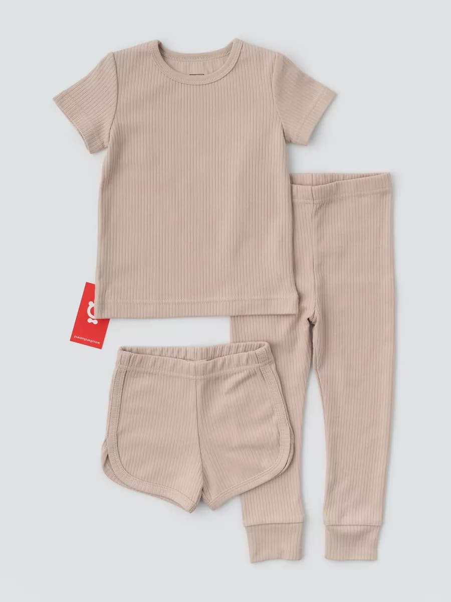 Трикотажная пижама для девочки с коротким рукавом