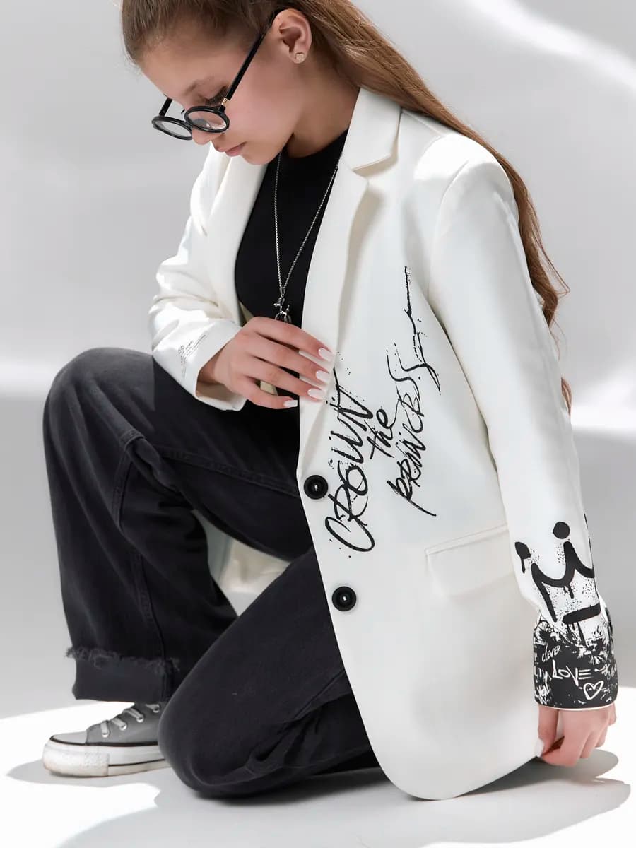 Пиджак школьный нарядный оверсайз