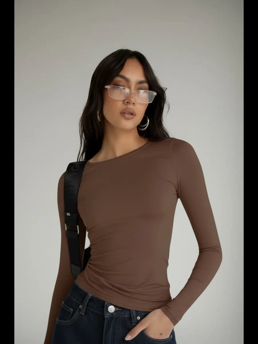 Лонгслив облегающий оверсайз