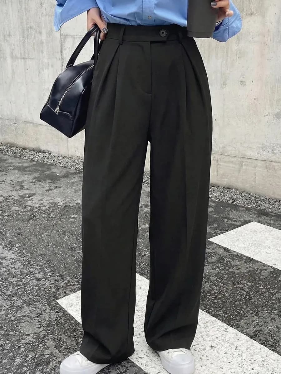 Брюки классические палаццо прямые