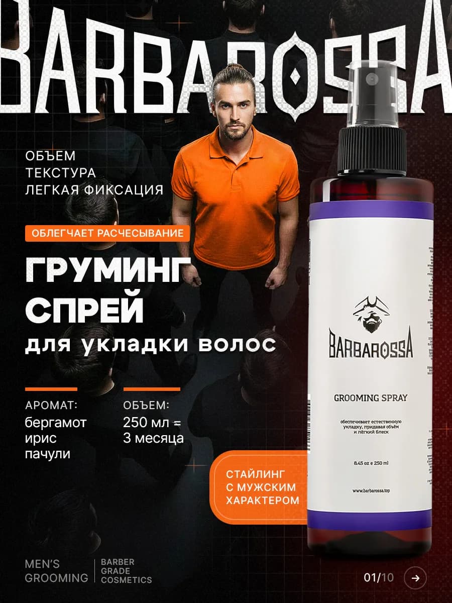 Груминг спрей для укладки волос для объема, 250 мл