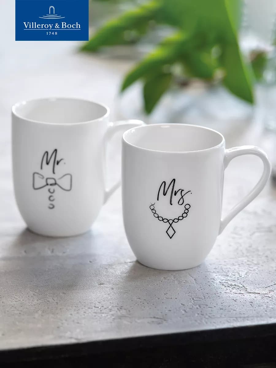 Набор кружек 340 мл, 2 шт, Mr and Mrs, Statement