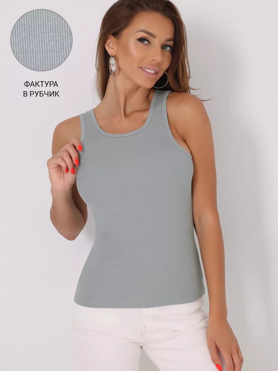 Топ майка лапша в рубчик - фото 1