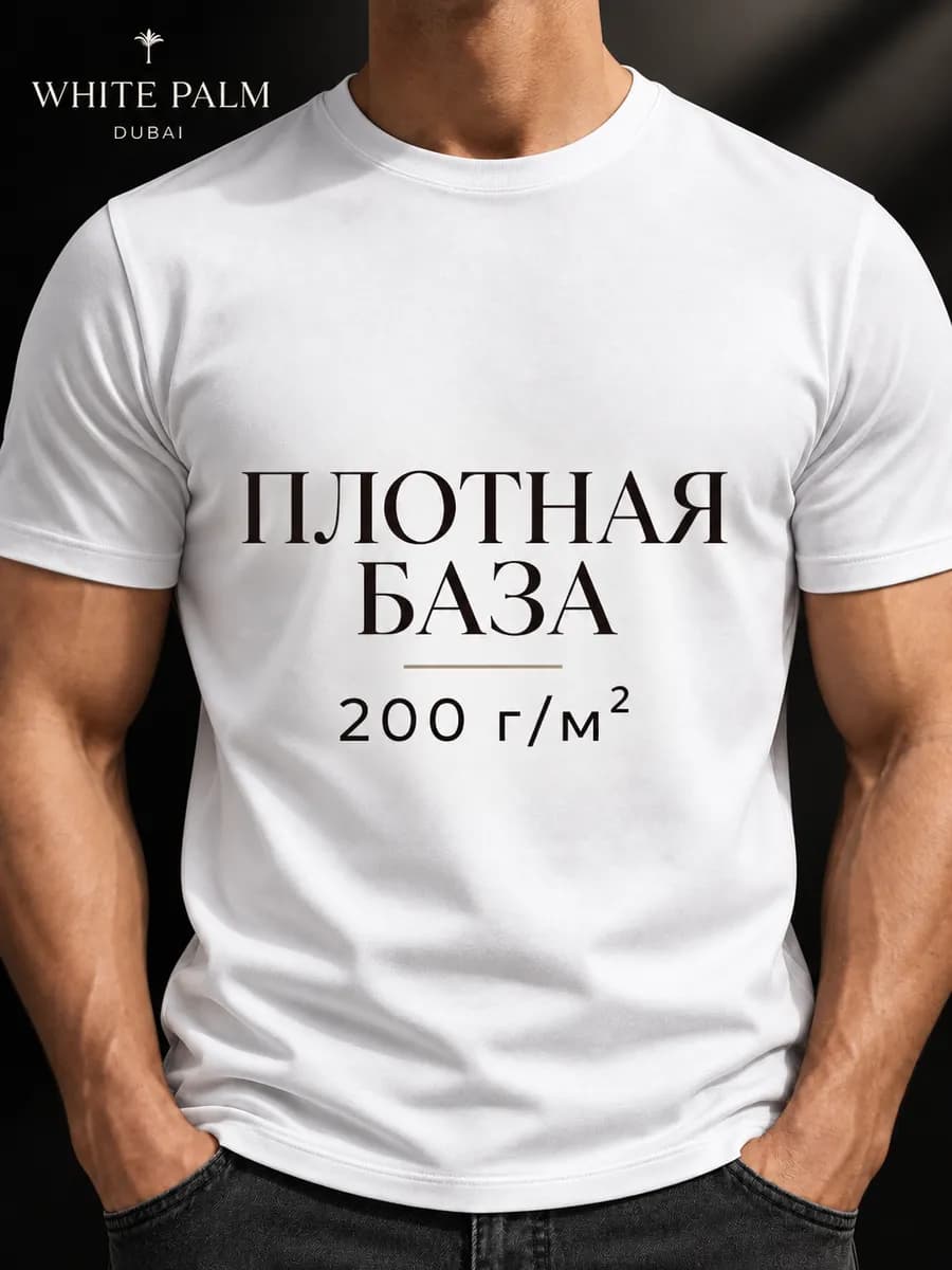 Футболка Премиум качества эластан 8% однотонная базовая