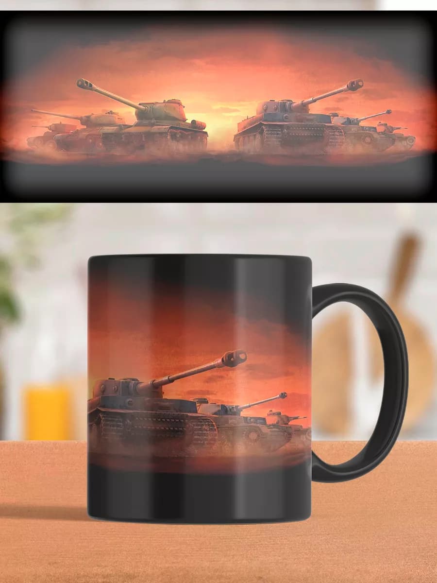 Кружка Хамелеон подарочная с приколом танки