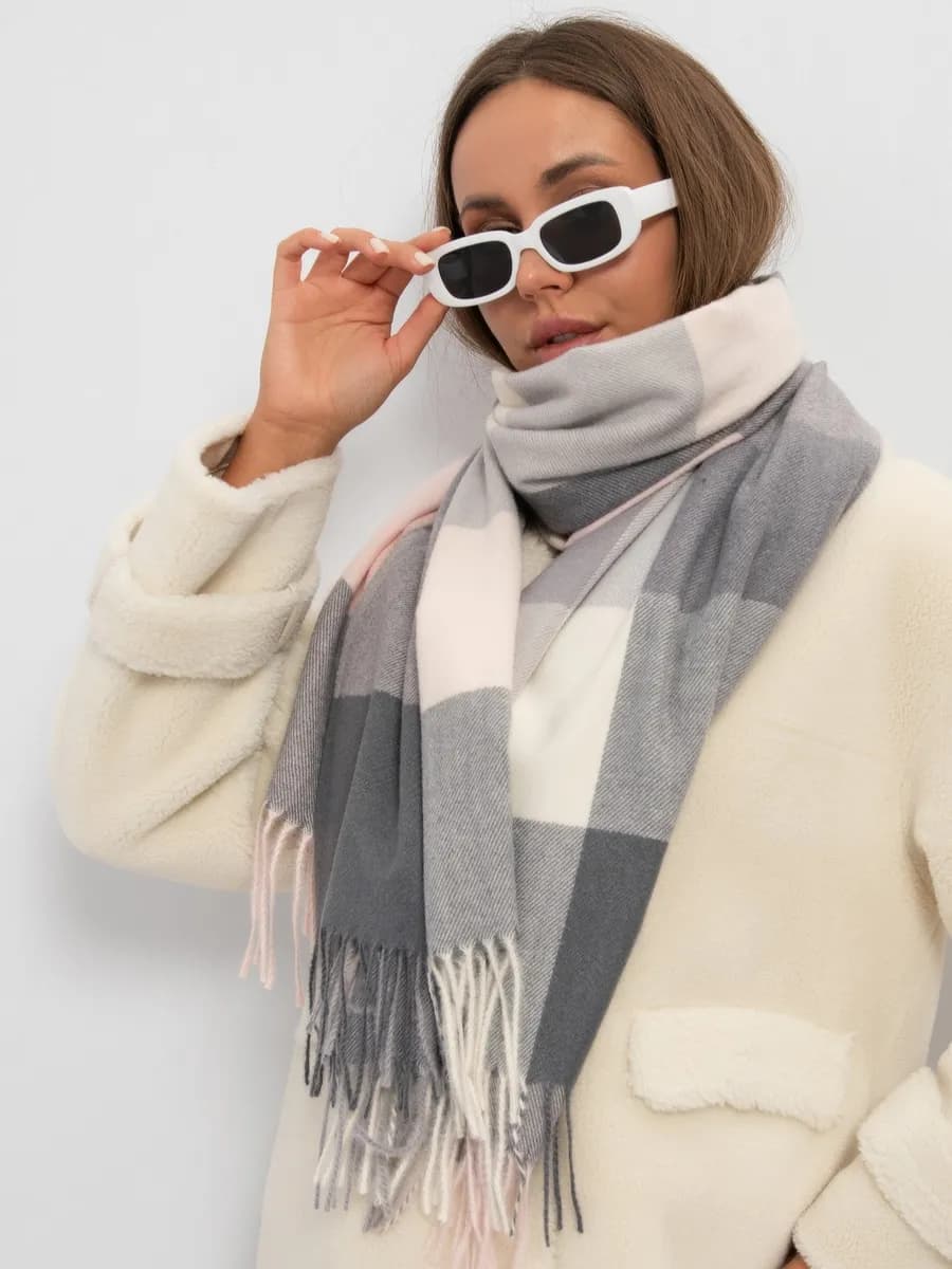 Шарф палантин кашемир теплый широкий подарок