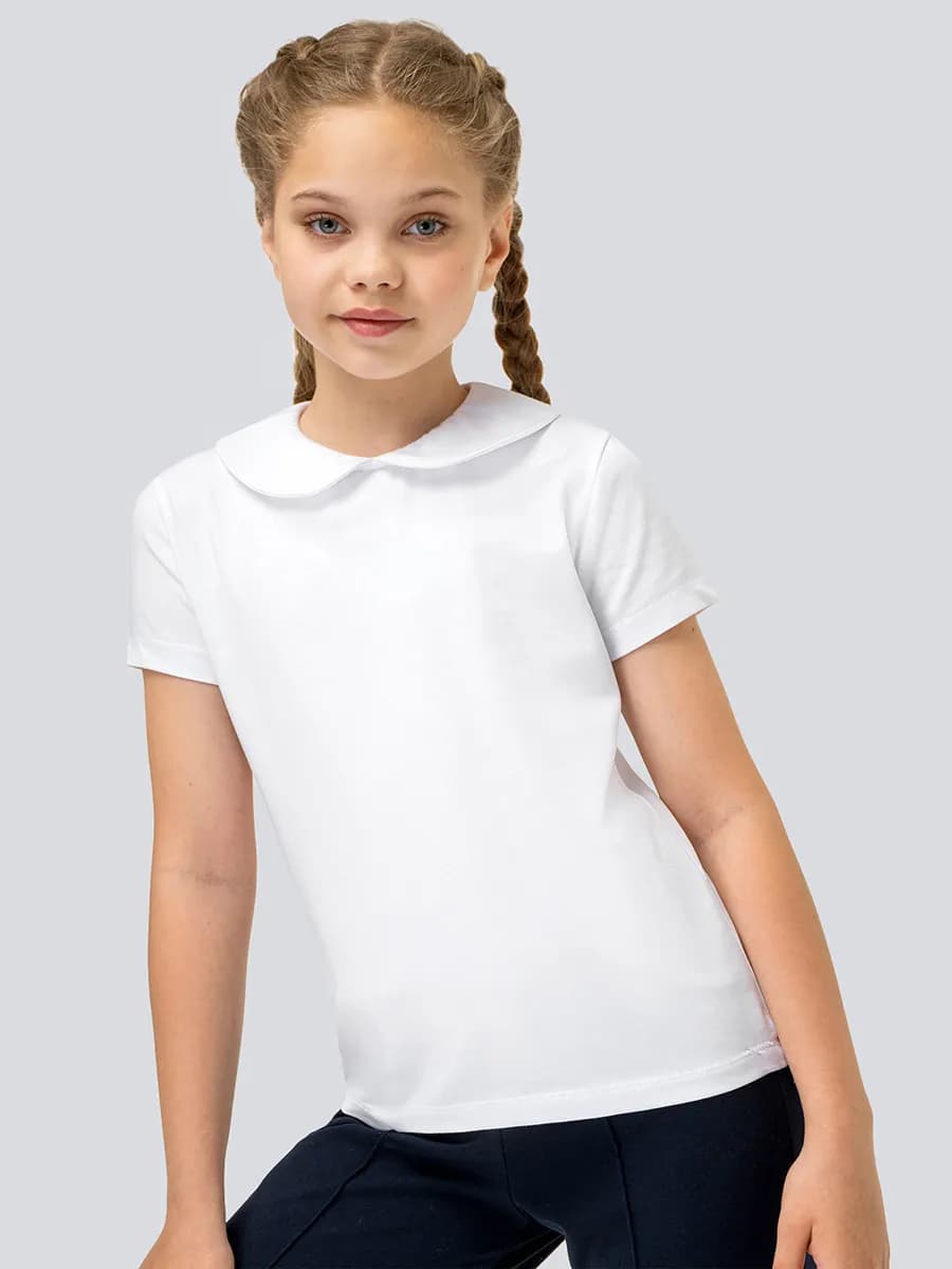 Блузка школьная с коротким рукавом