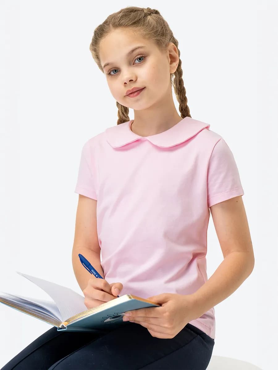 Блузка школьная с коротким рукавом