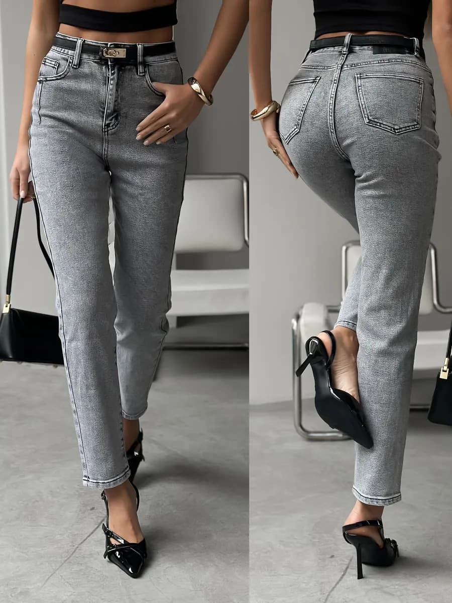 Джинсы Мом с высокой посадкой