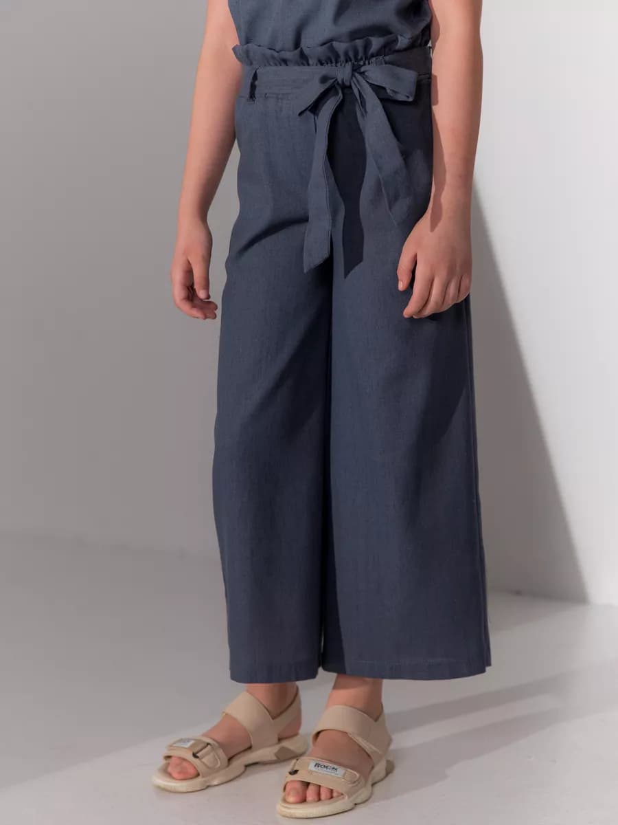 Брюки кюлоты лен