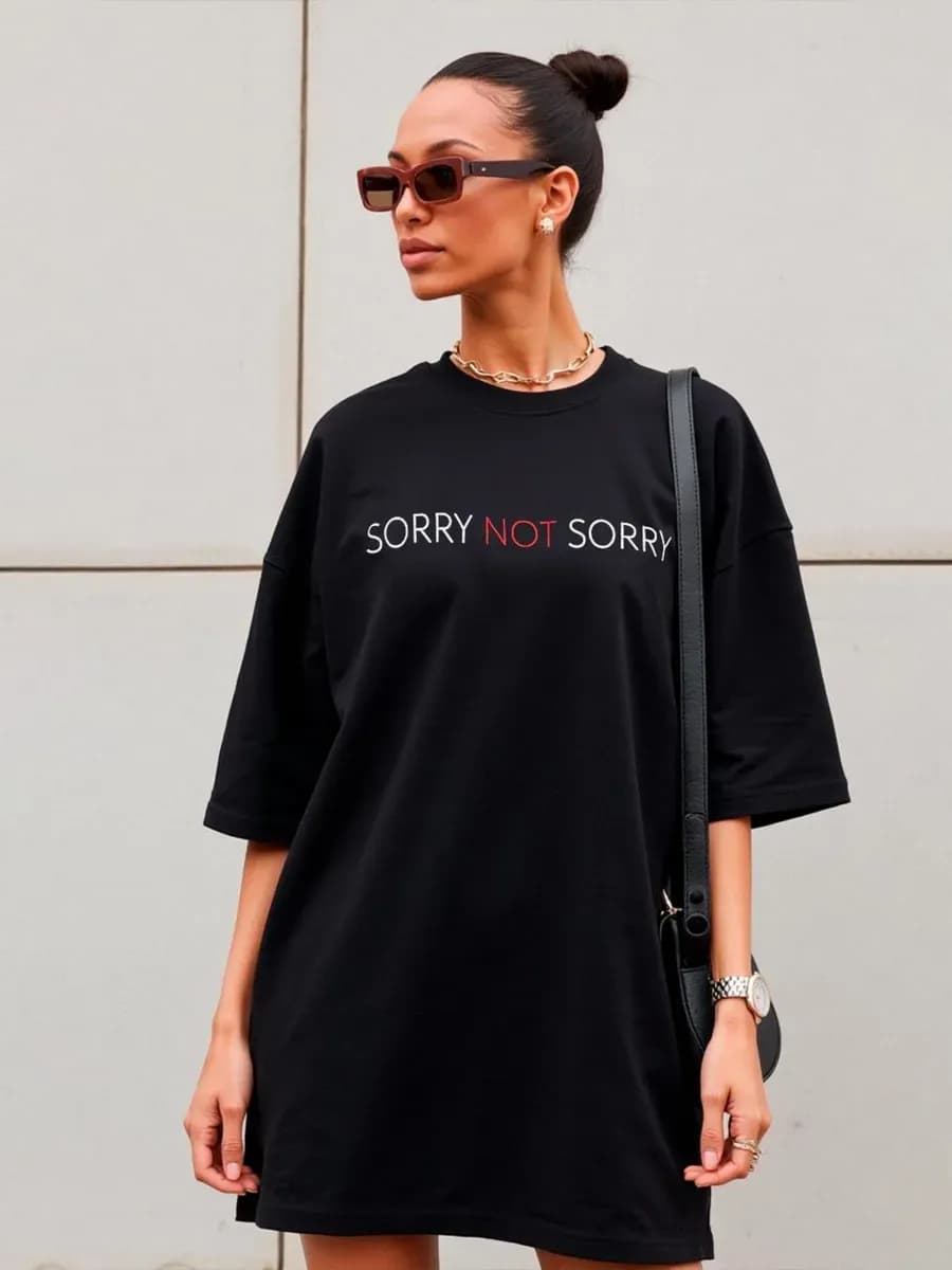 футболка женская оверсайз удлиненная