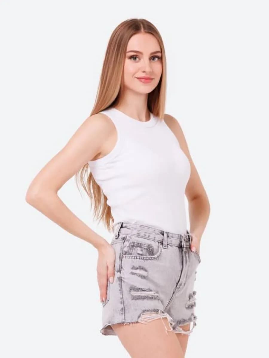 Майка женская топ базовая в рубчик