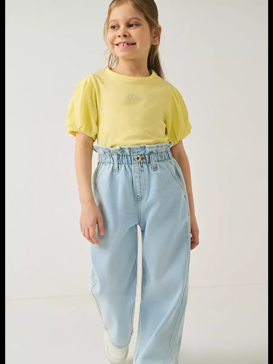 Детская футболка хлопковая со стразами