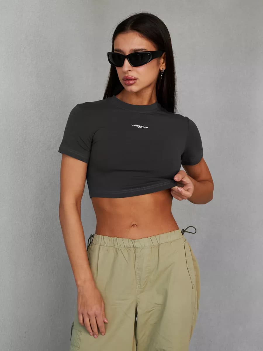 Футболка укороченная кроп топ трикотажный