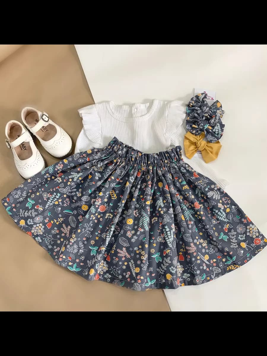 Юбка для девочки хлопковая летняя в детский сад - фото 1