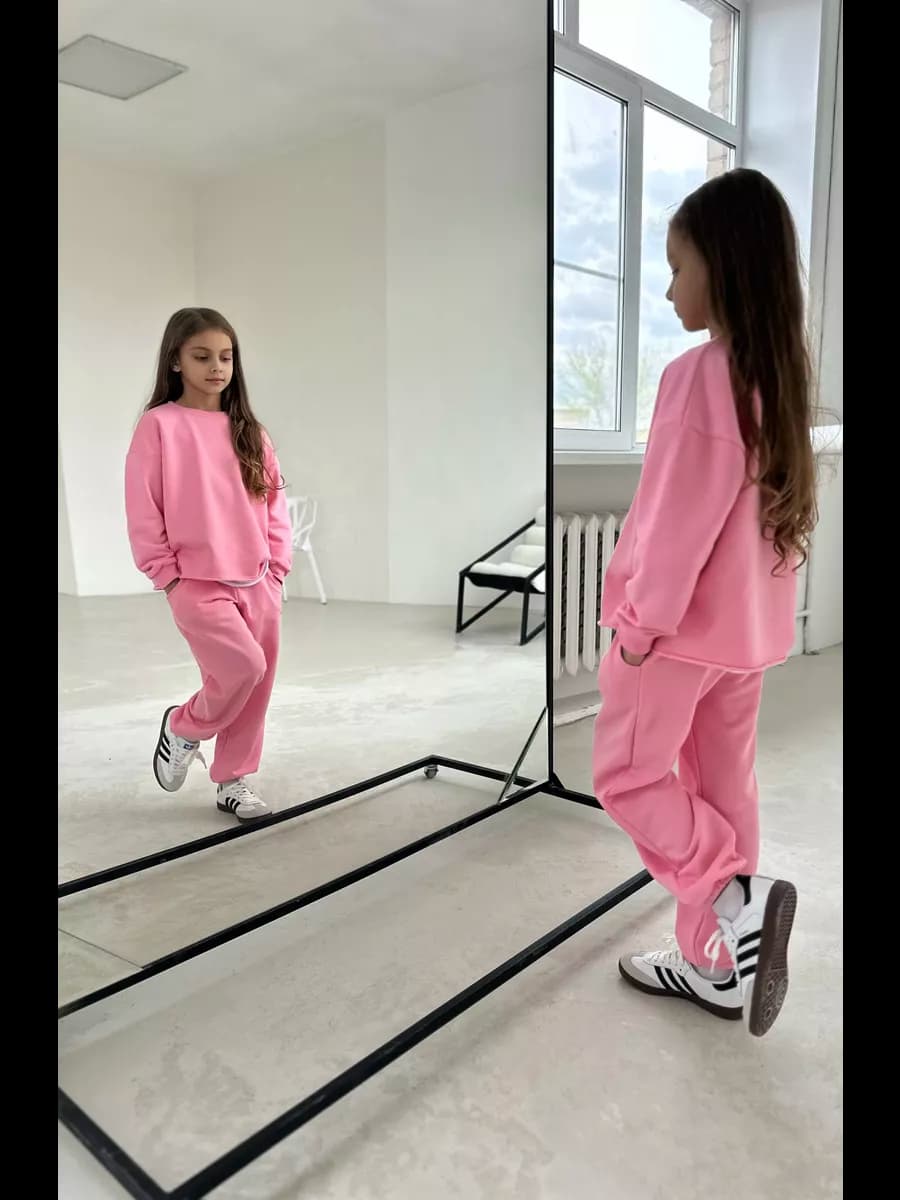 Спортивный костюм оверсайз для девочки без начеса