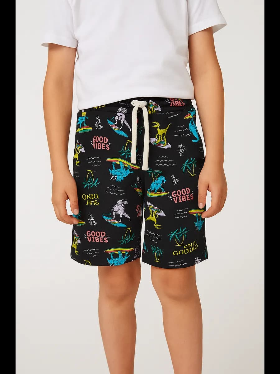 Хлопковые шорты с принтом - фото 1