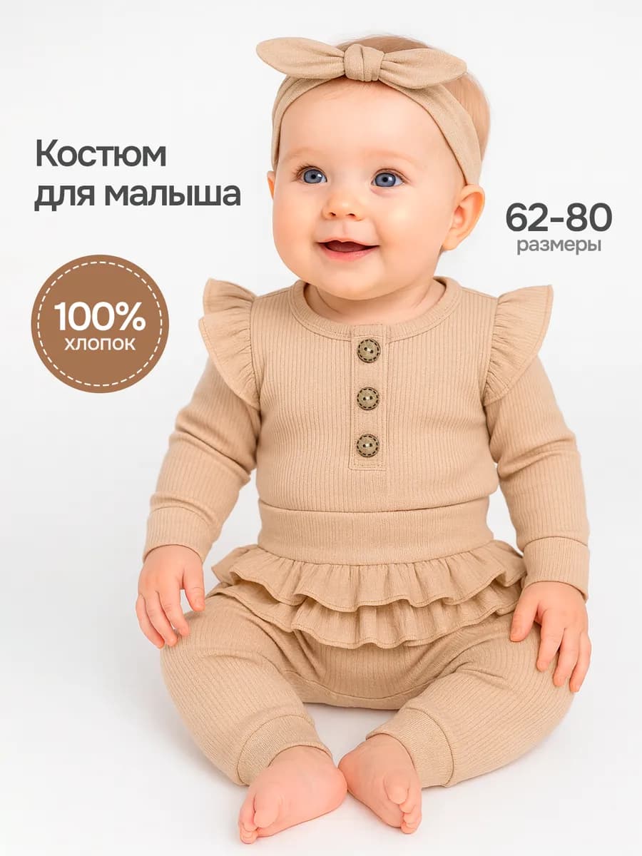 Костюм для новорожденных комплект боди и штанишки