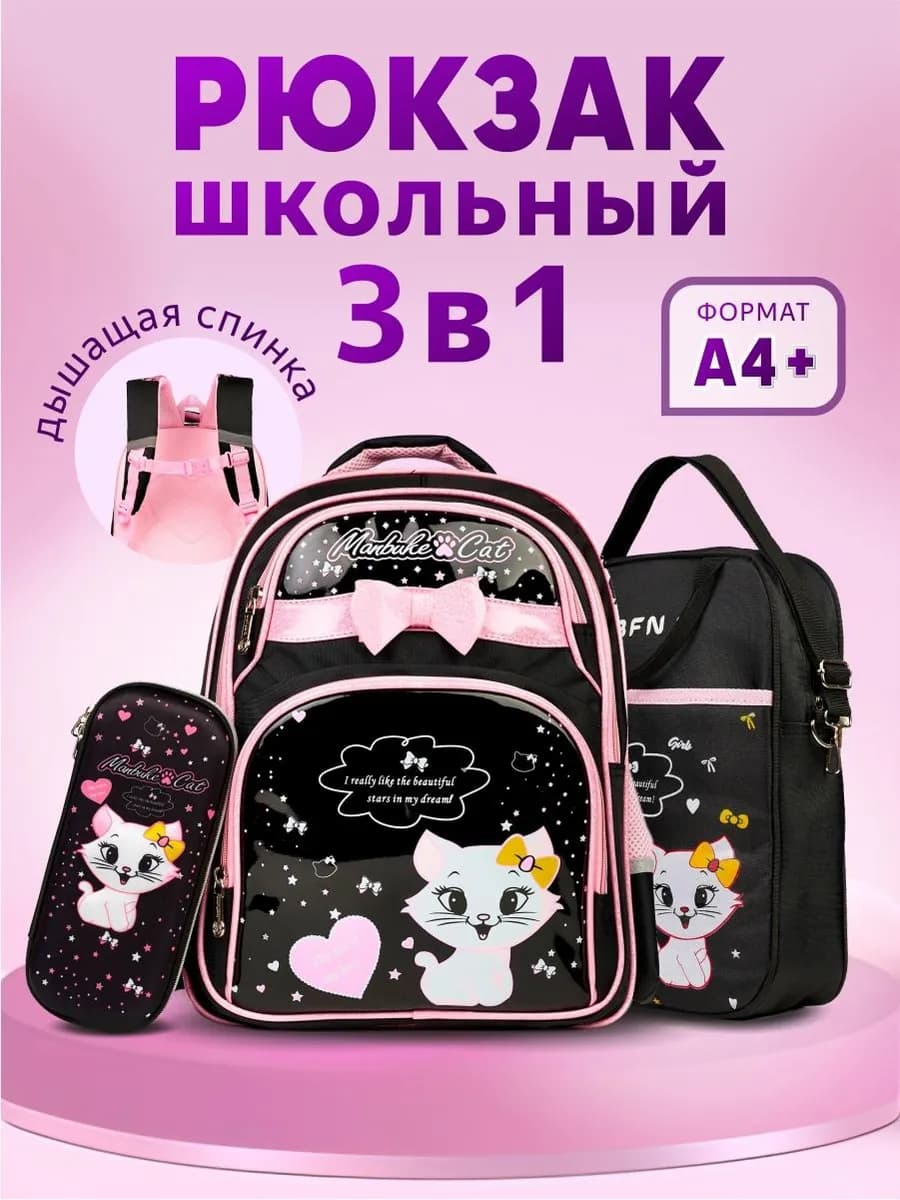 Рюкзак школьный с пеналом и сумкой