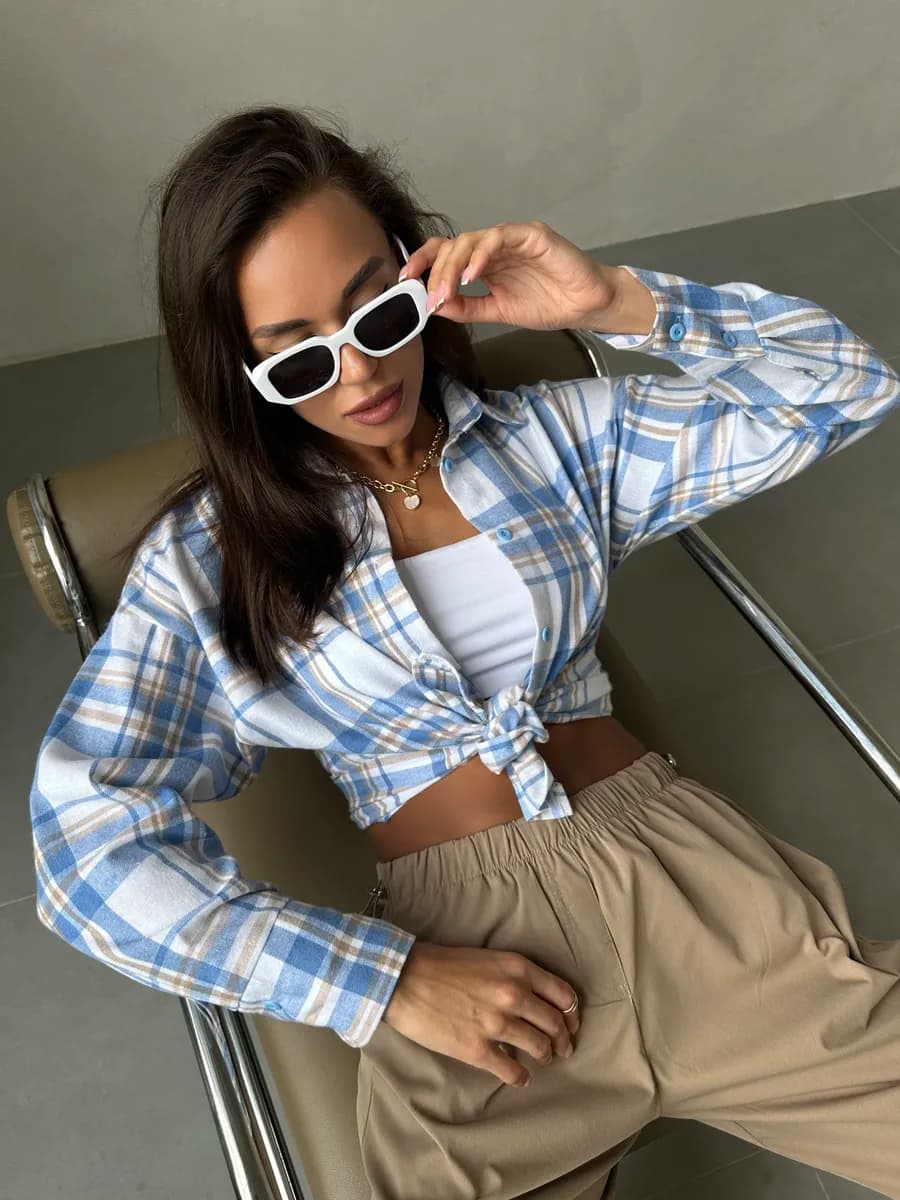 Рубашка в клетку оверсайз