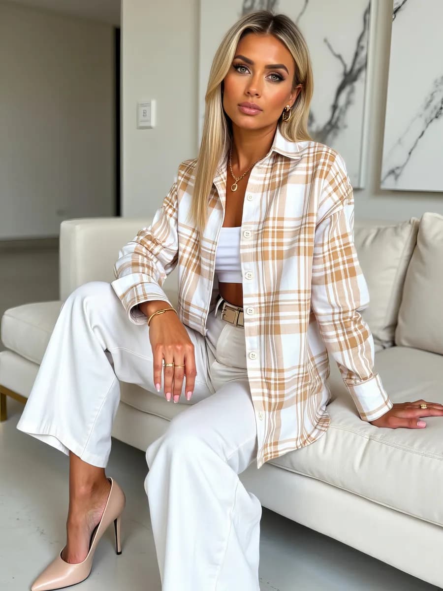Рубашка в клетку оверсайз