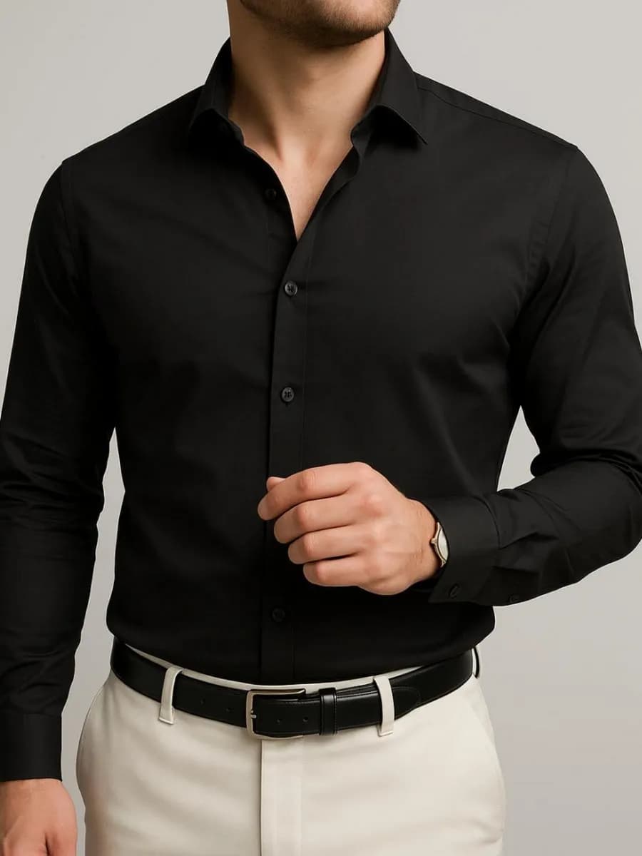 Рубашка классическая с длинным рукавом - фото 1