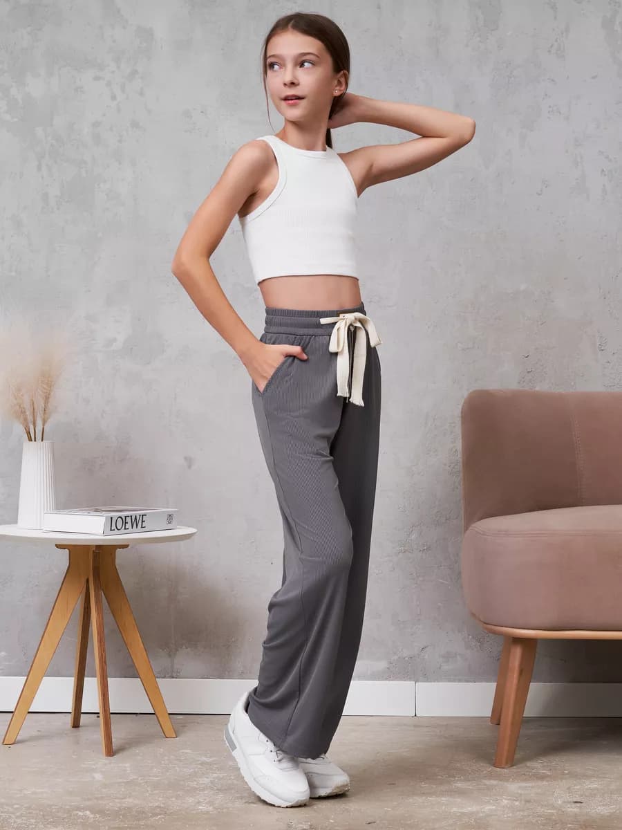 Брюки для девочки широкие