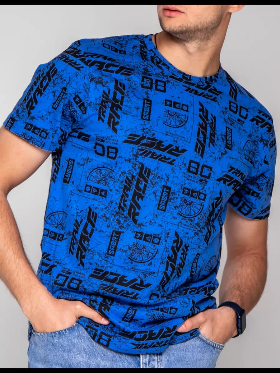 Футболка базовая хлопок с принтом - фото 1