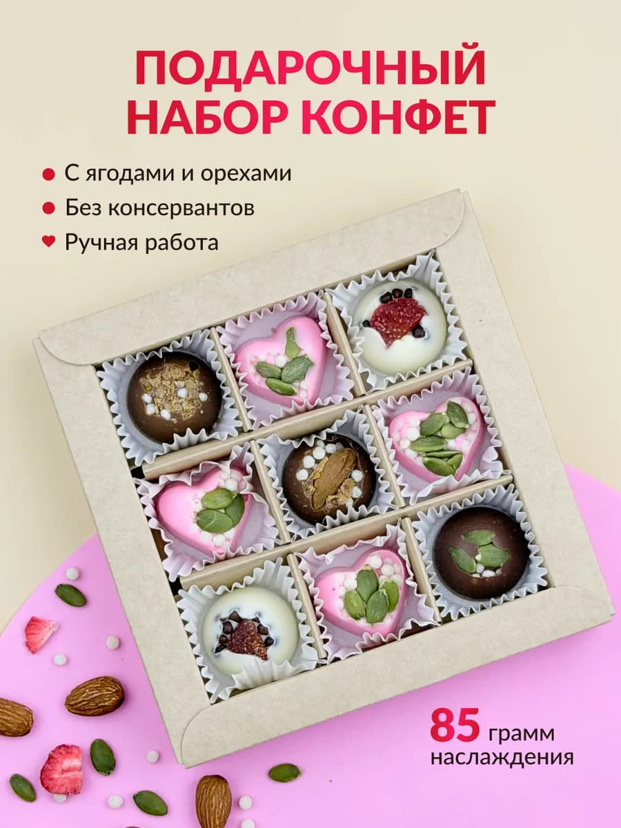 Подарочный набор сладостей Шоколадные конфеты на 8 марта