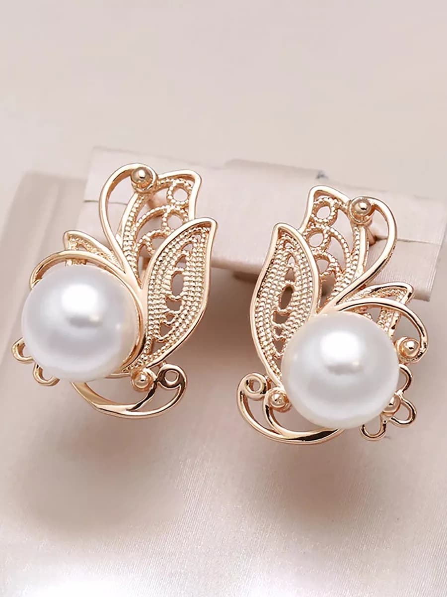 Серьги с жемчугом бижутерия