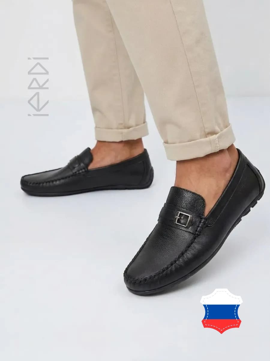 Мокасины классические кожаные - фото 1