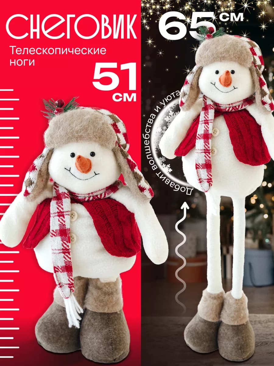 Фигурка новогодняя снеговик под елку декоративный для детей