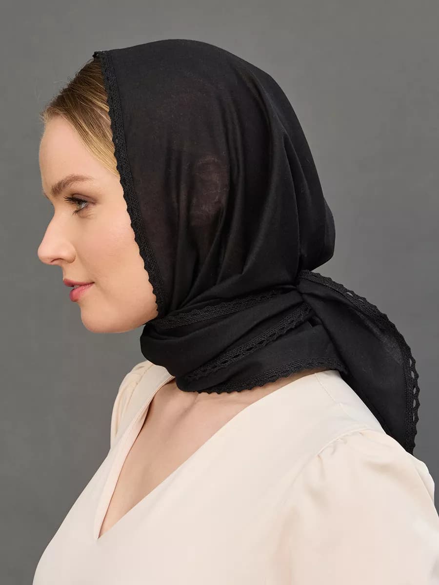 Платок на голову черный