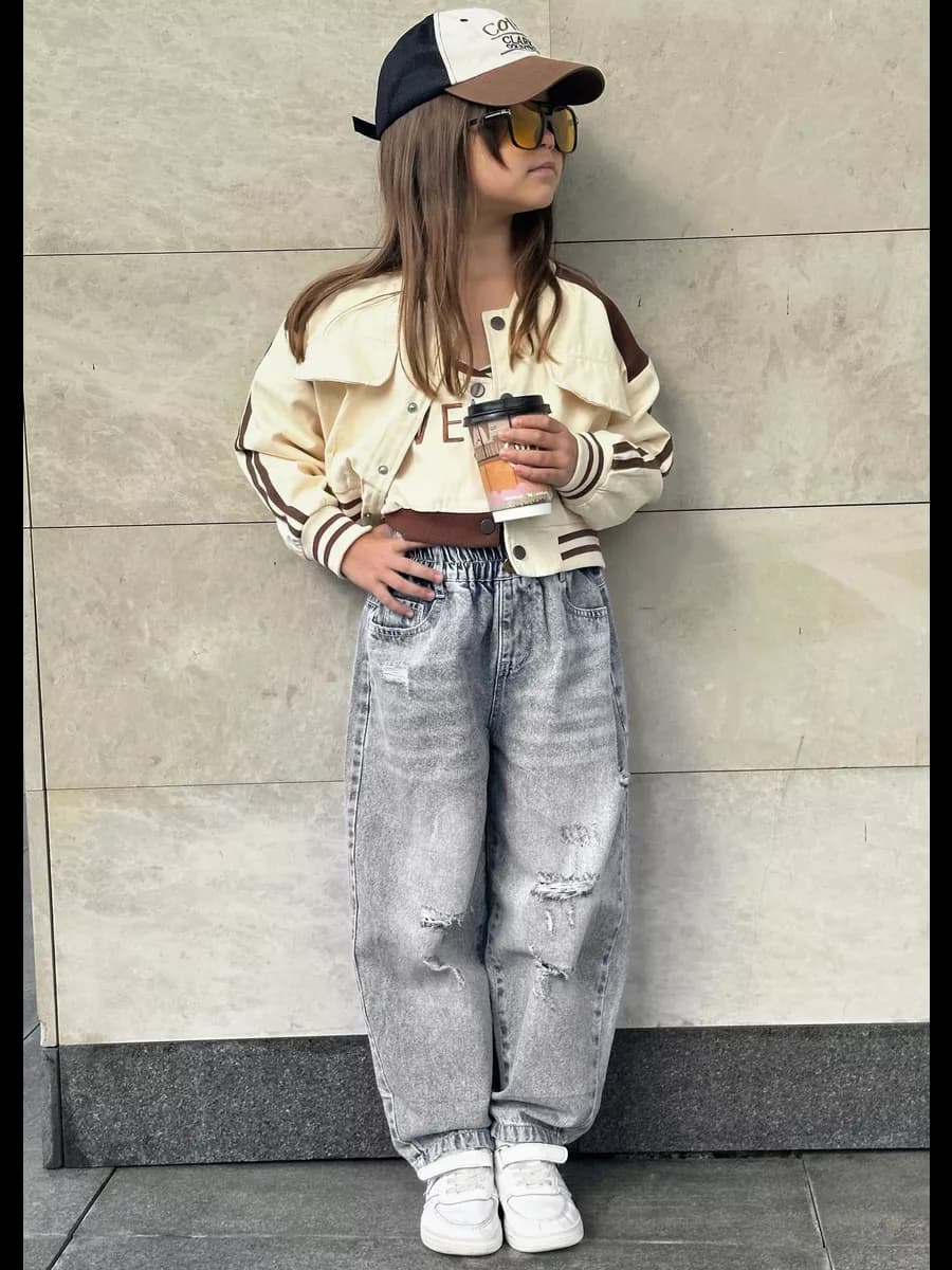 Джинсы багги рваные