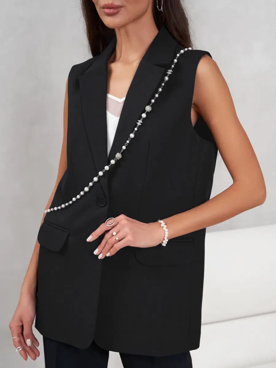 Жилетка костюмная удлиненная оверсайз