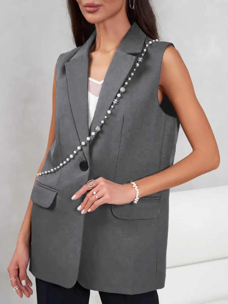 Жилетка костюмная удлиненная оверсайз