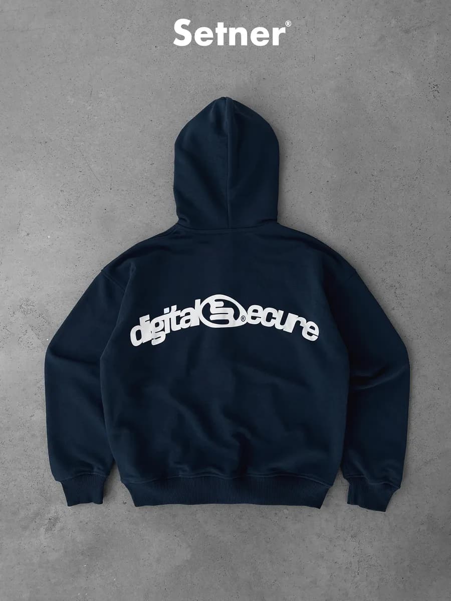 Зип худи оверсайз с принтом