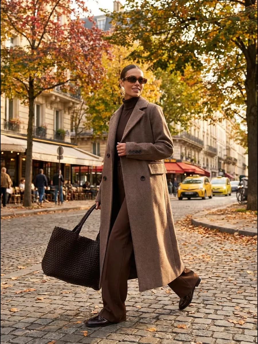 Пальто шерстяное демисезонное длинное - фото 1