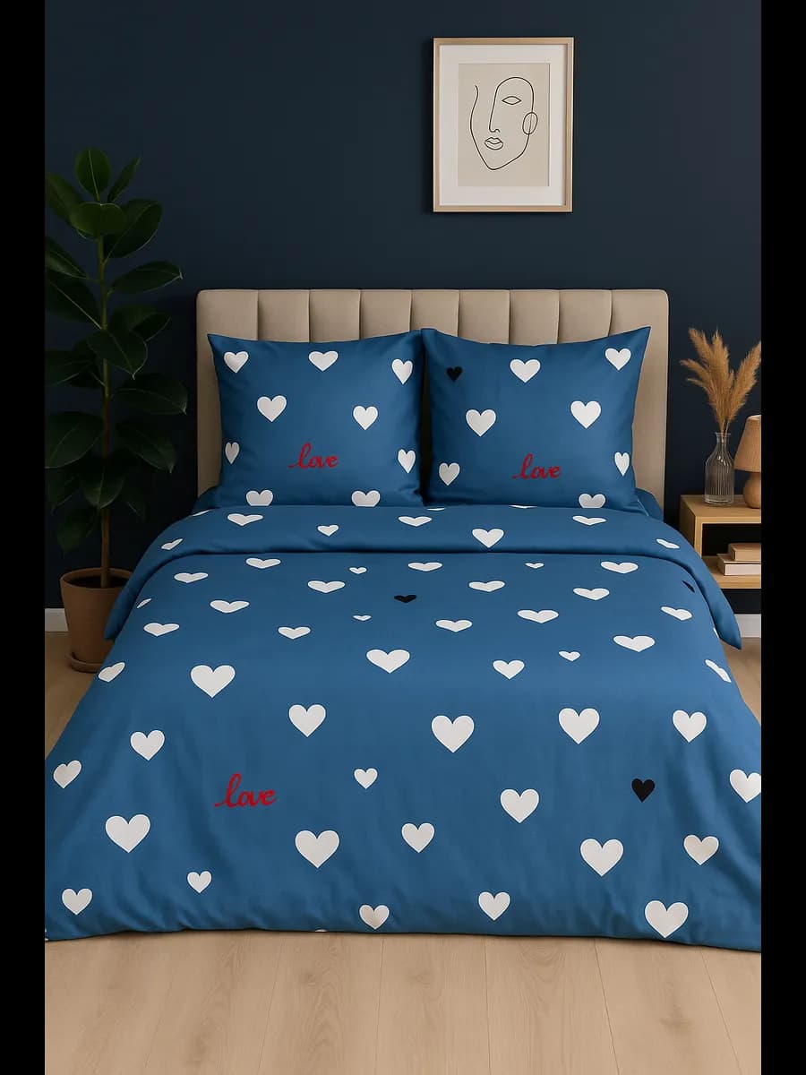 Постельное белье двуспальное с европростыней