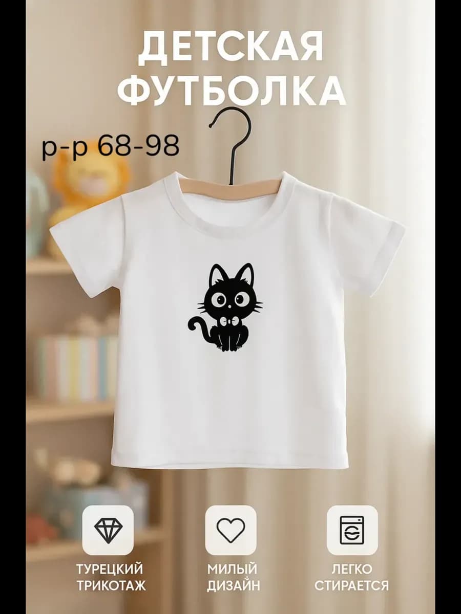 Футболка для малышей с котиком