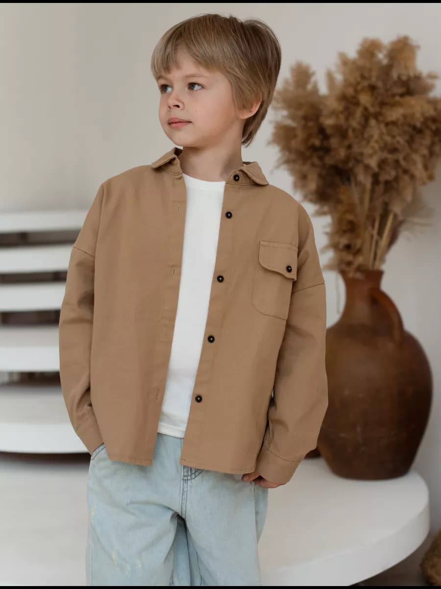 Школьная рубашка детская оверсайз