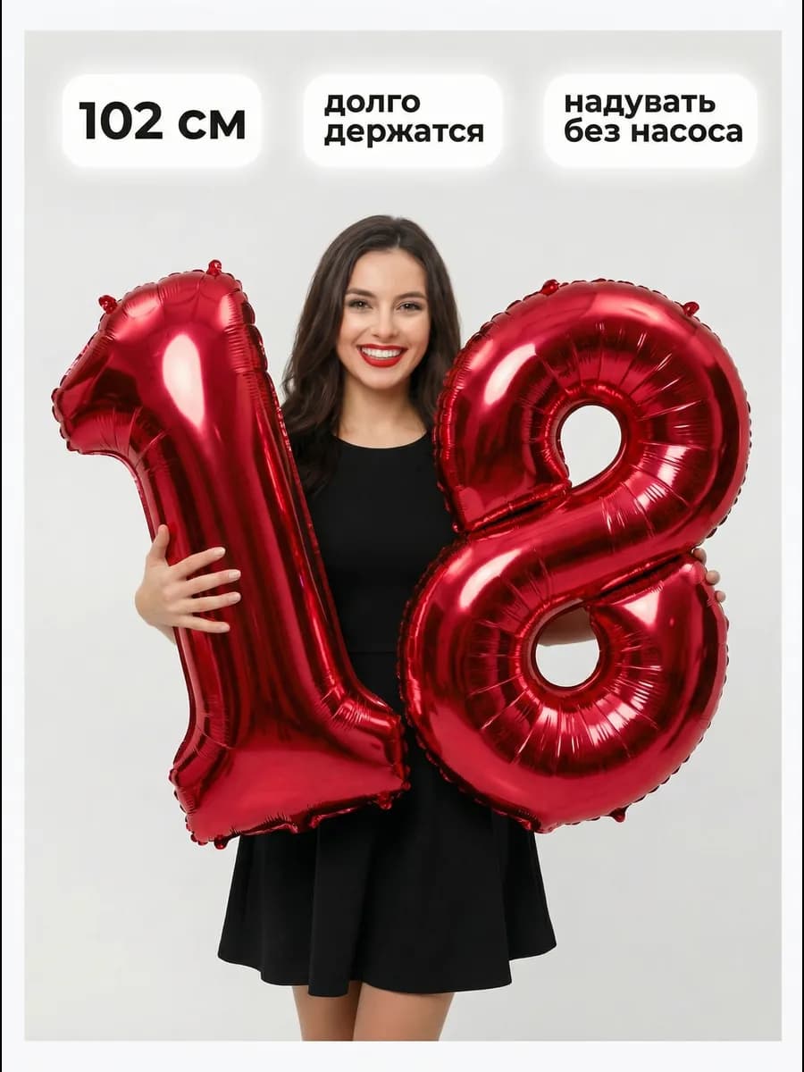 Фольгированные шары цифры 18 лет