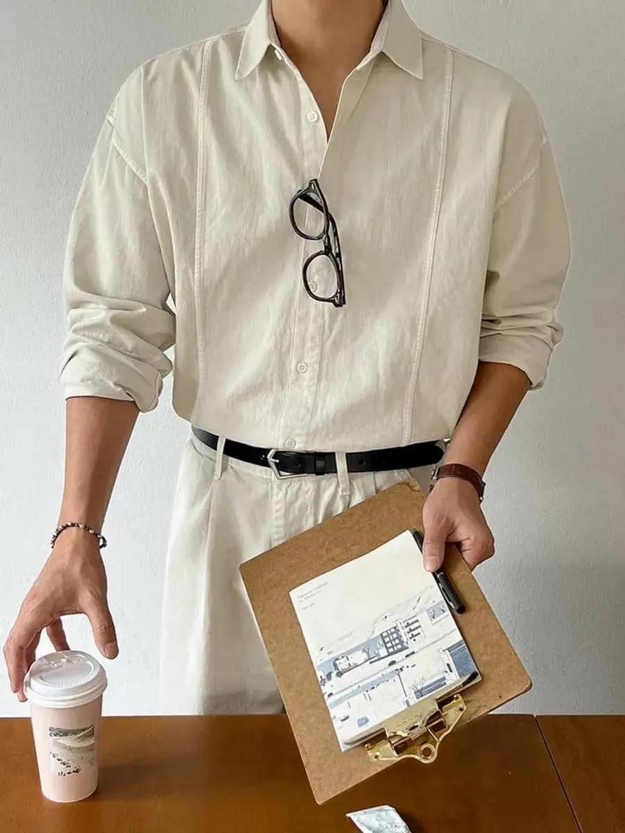 Рубашка с длинным рукавом на пуговицах