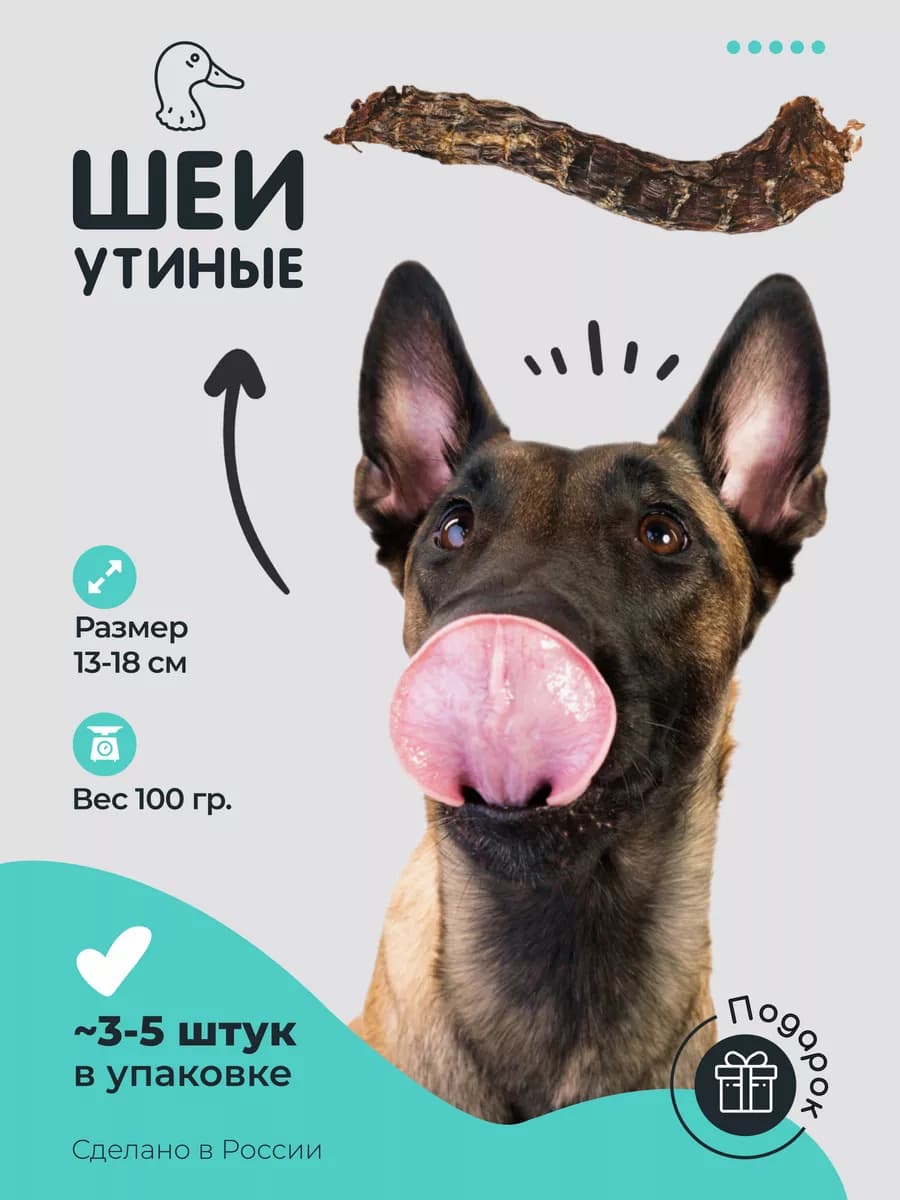 Лакомства для собак Шея утиная 100г