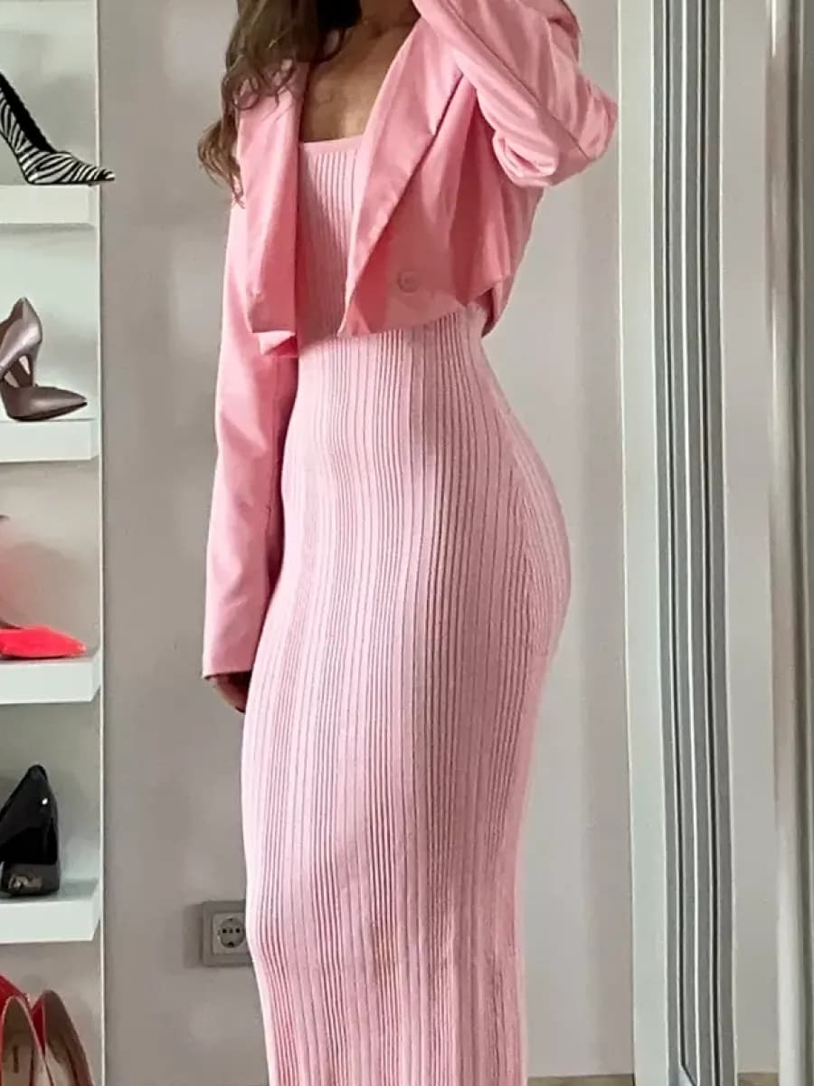 Платье на лямках длинное лапша