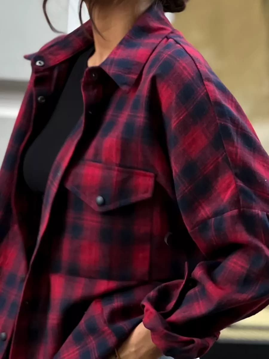 Рубашка в клетку оверсайз