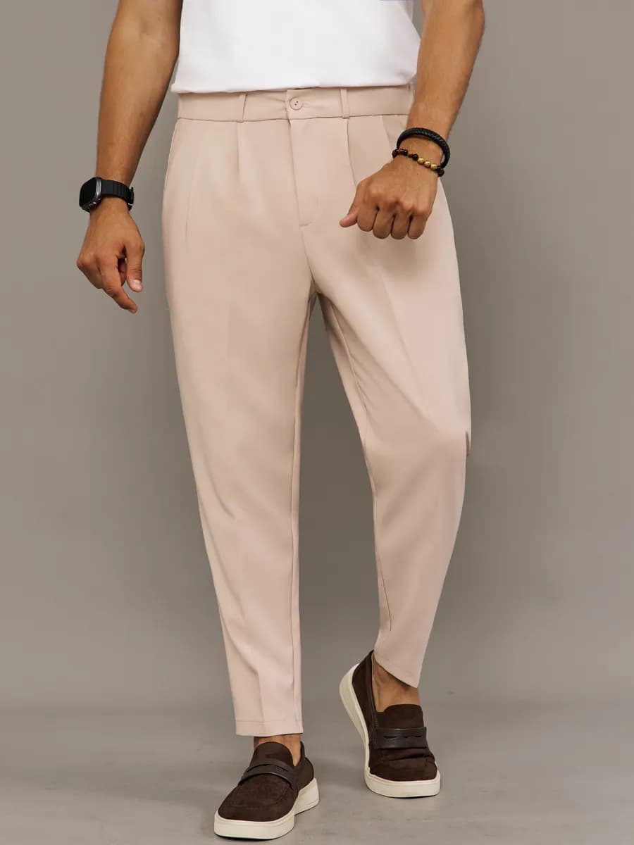 Брюки классические на резинке прямые зауженные со стрелками