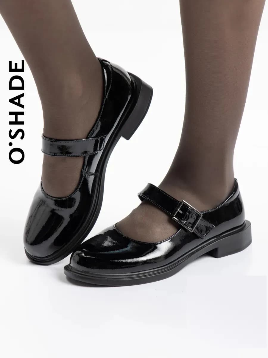 Туфли черные женские на низком каблуке